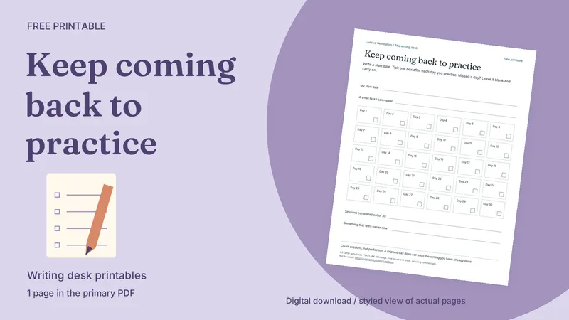 Keep coming back to practice: styled actual-page preview