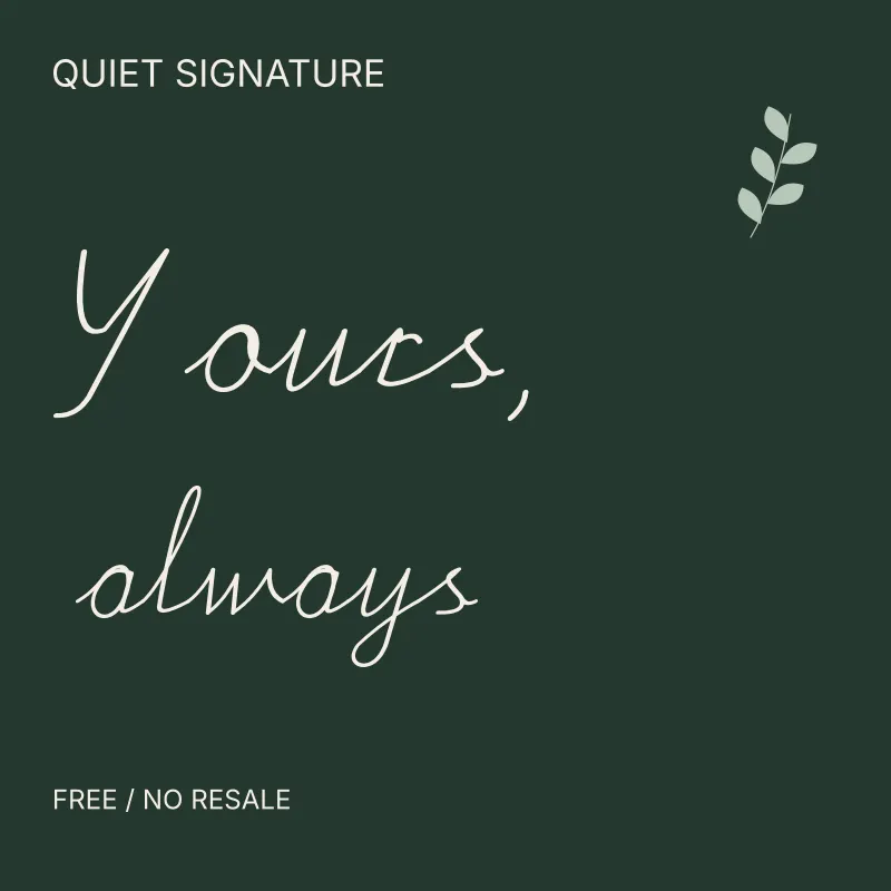 Quiet Signature: free font preview