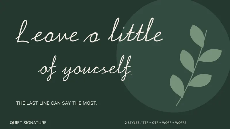 Quiet Signature paid font family