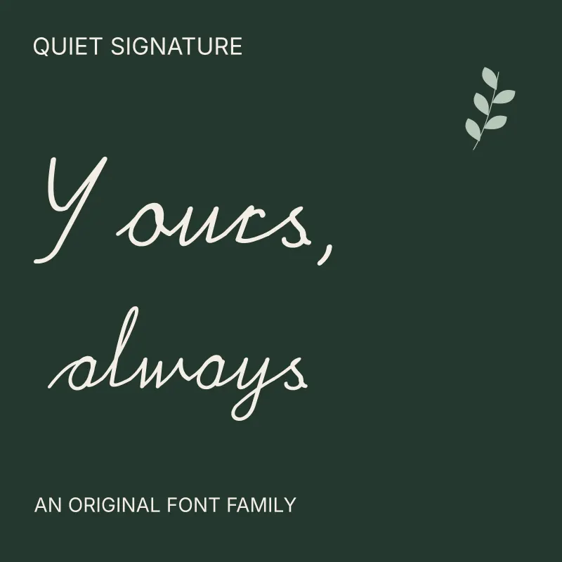 Quiet Signature paid font family thumbnail