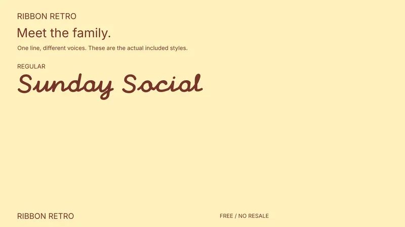 Ribbon Retro: the included free style