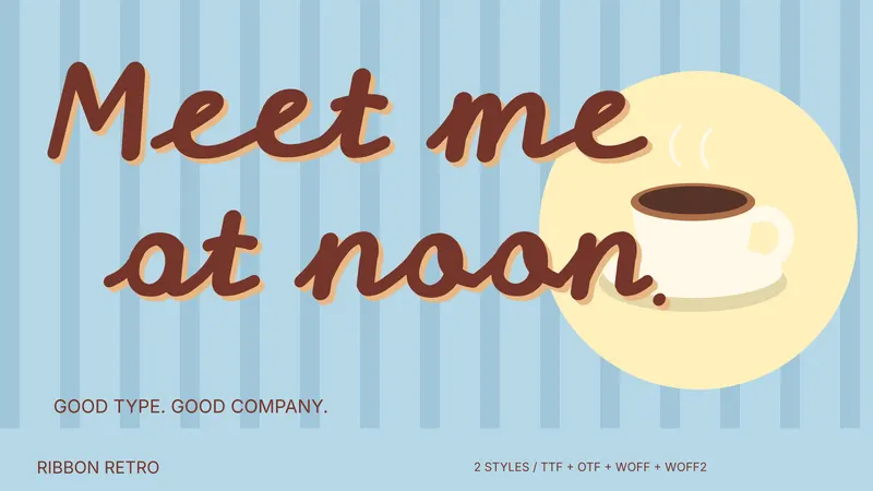 Ribbon Retro paid font family