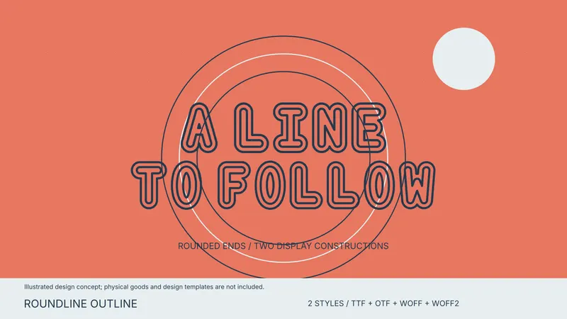 Roundline Outline used in an illustrated design