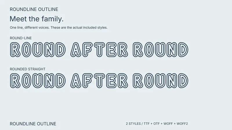 Roundline Outline style comparison: Round-line, Rounded Straight