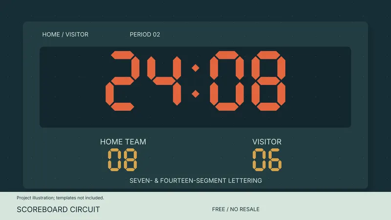 Scoreboard Circuit: illustrated project idea; templates not included