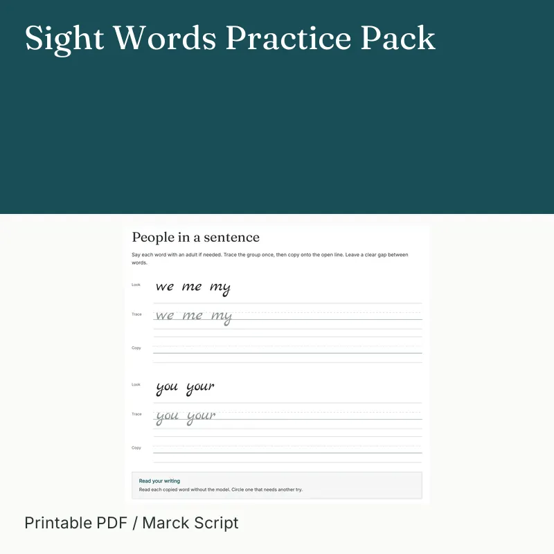 Sight Words Practice Pack