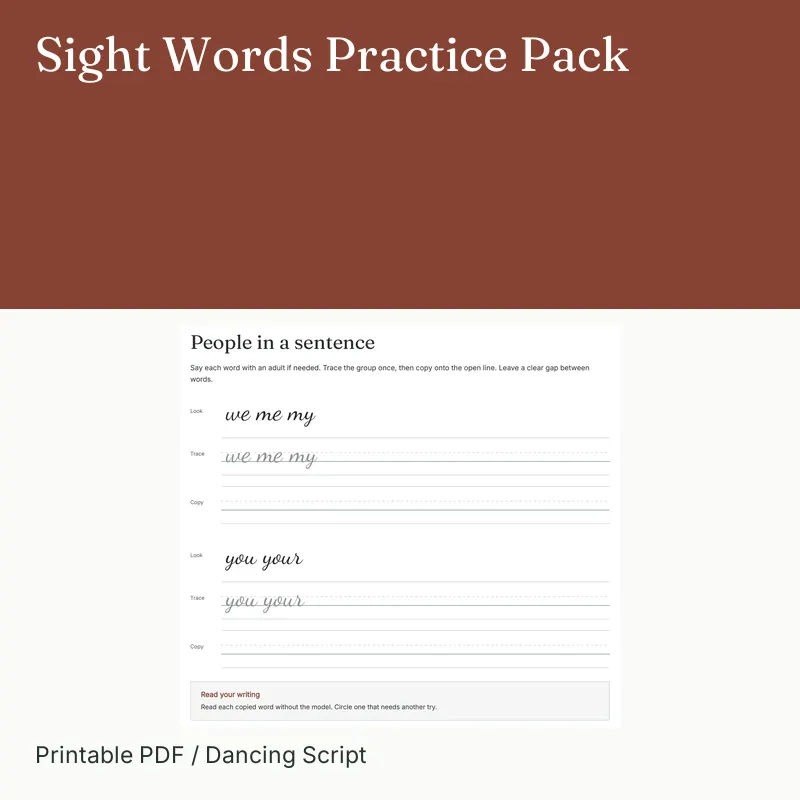 Sight Words Practice Pack