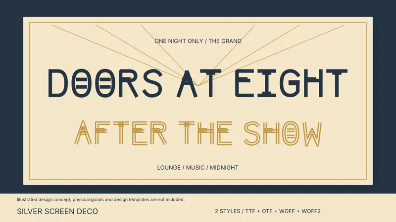 Silver Screen Deco used in an illustrated design