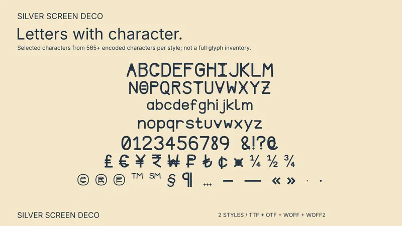 Silver Screen Deco character coverage preview