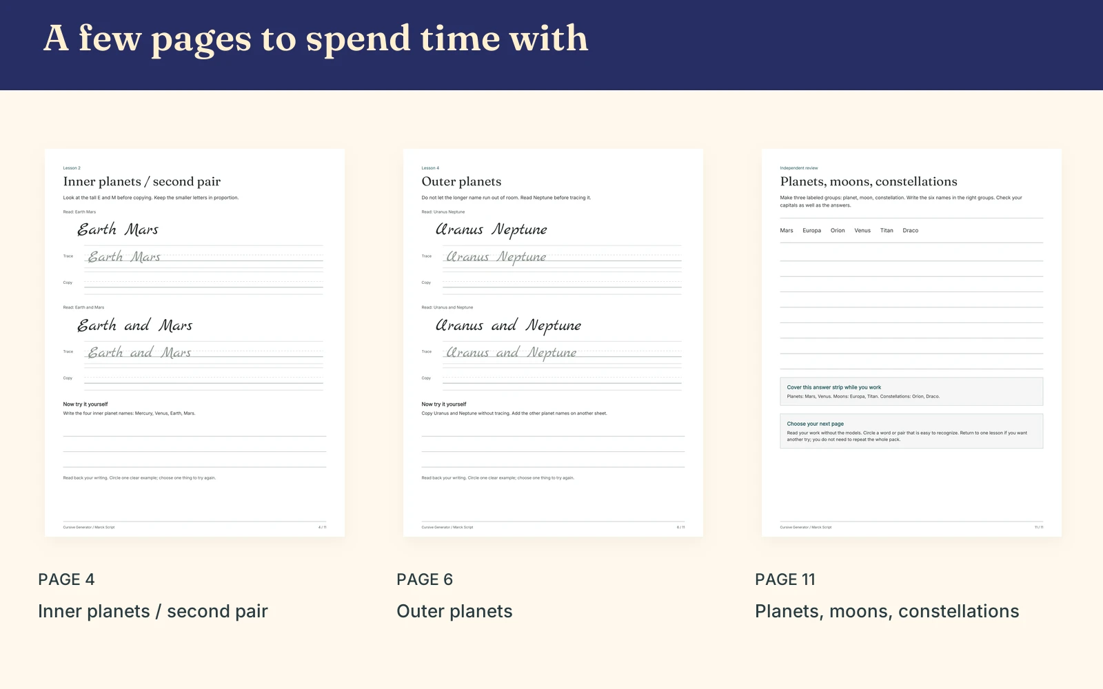 Selected actual pages, each labeled with its PDF page number