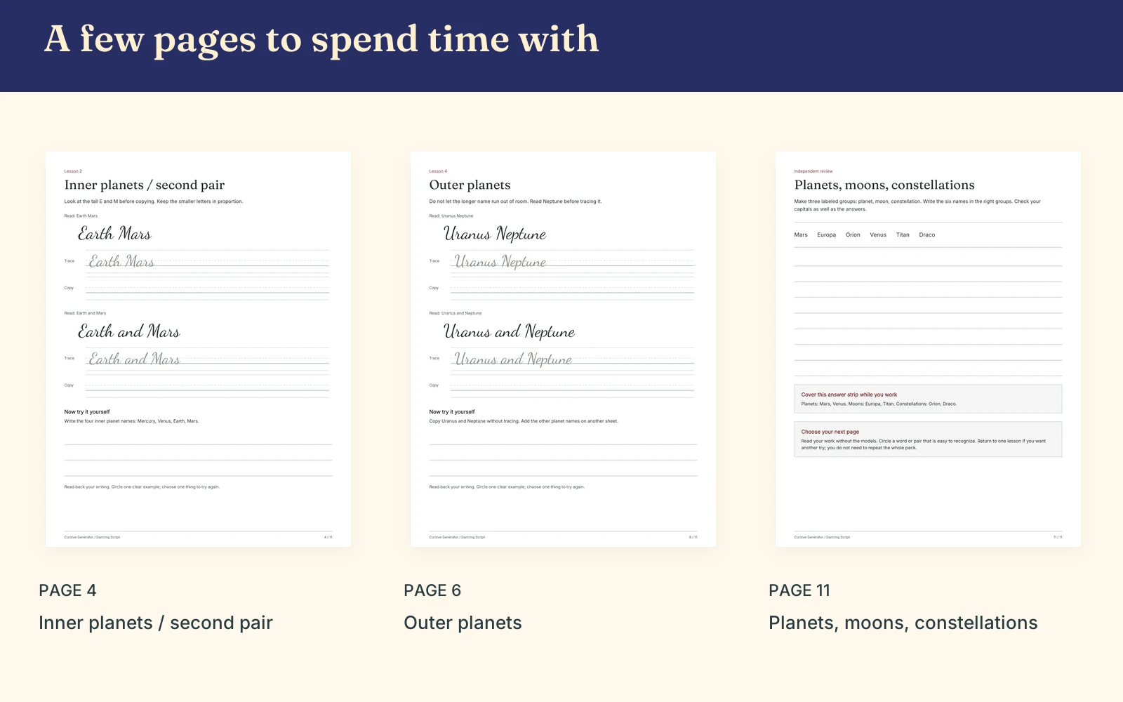 Selected actual pages, each labeled with its PDF page number