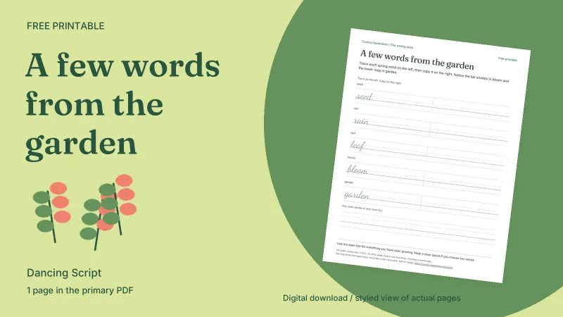 A few words from the garden: styled actual-page preview