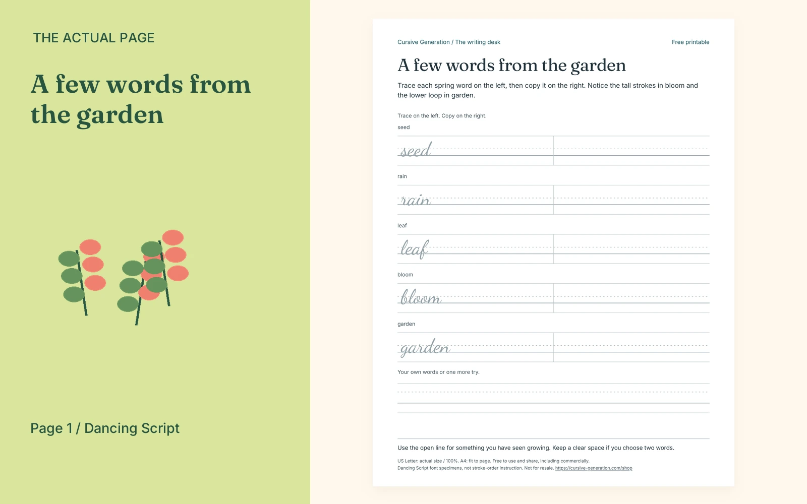 Complete actual page 1: A few words from the garden