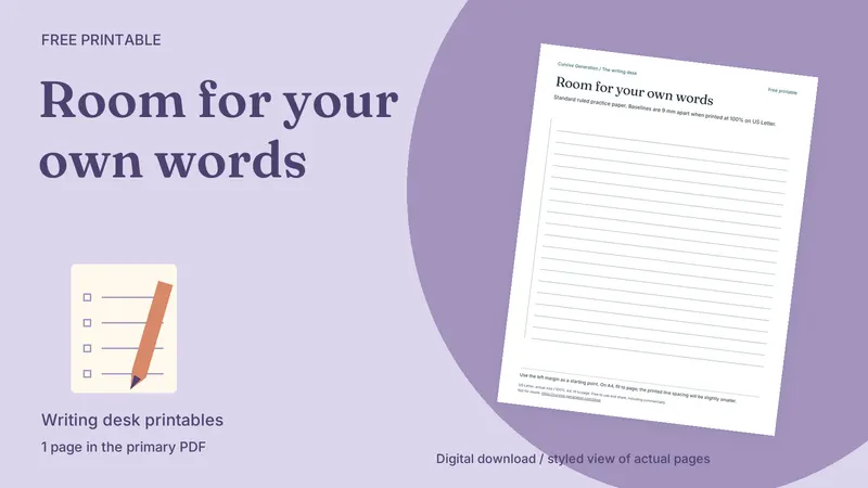Room for your own words: styled actual-page preview