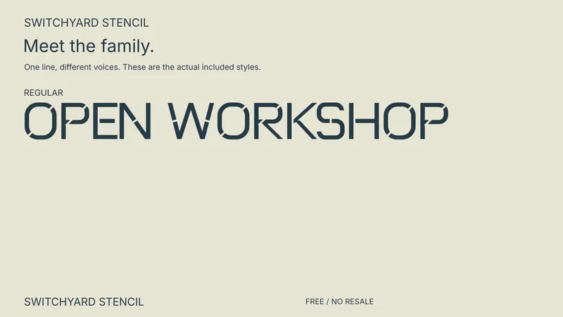 Switchyard Stencil: the included free style