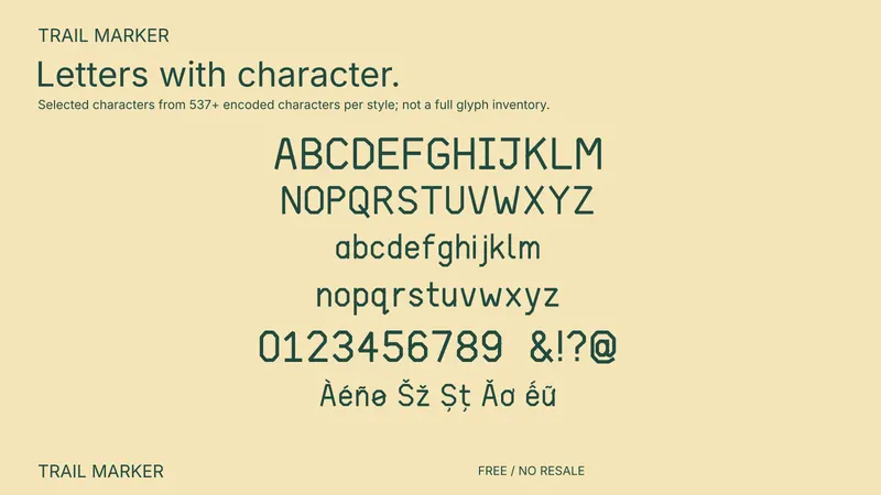 Trail Marker: selected supported characters