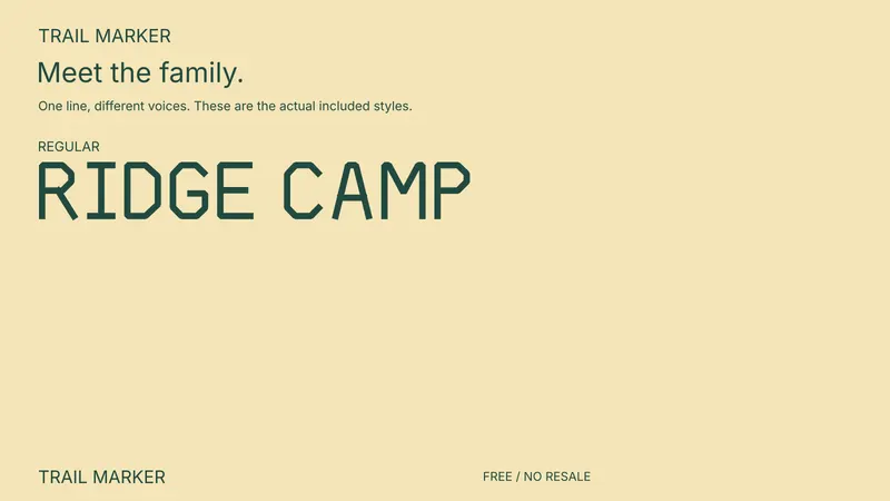 Trail Marker: the included free style