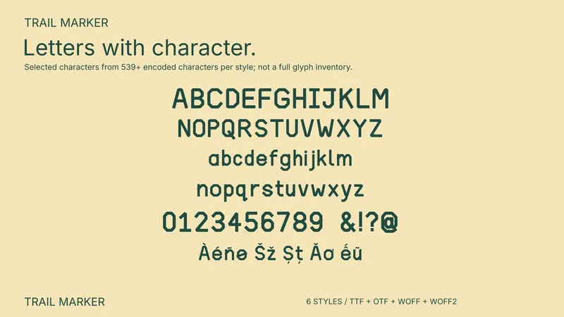 Trail Marker character coverage preview