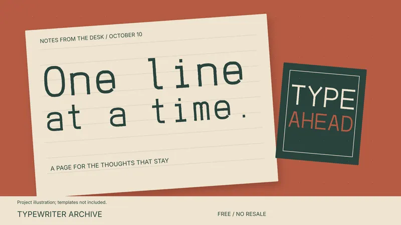 Typewriter Archive: illustrated project idea; templates not included