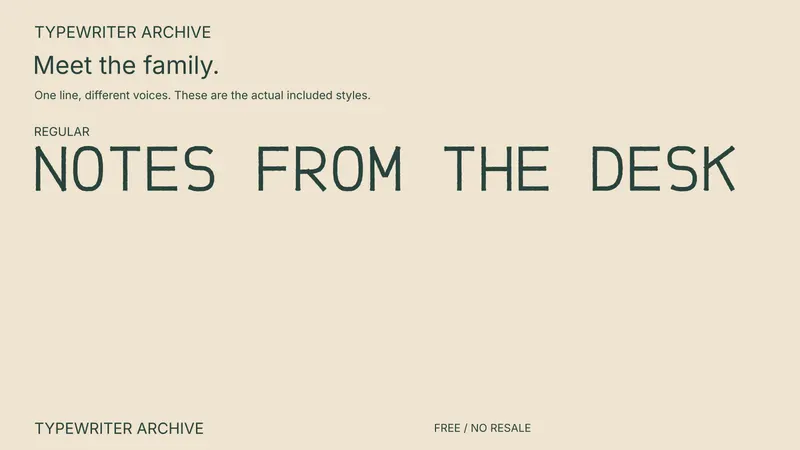 Typewriter Archive: the included free style