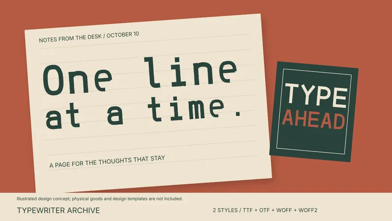 Typewriter Archive used in an illustrated design