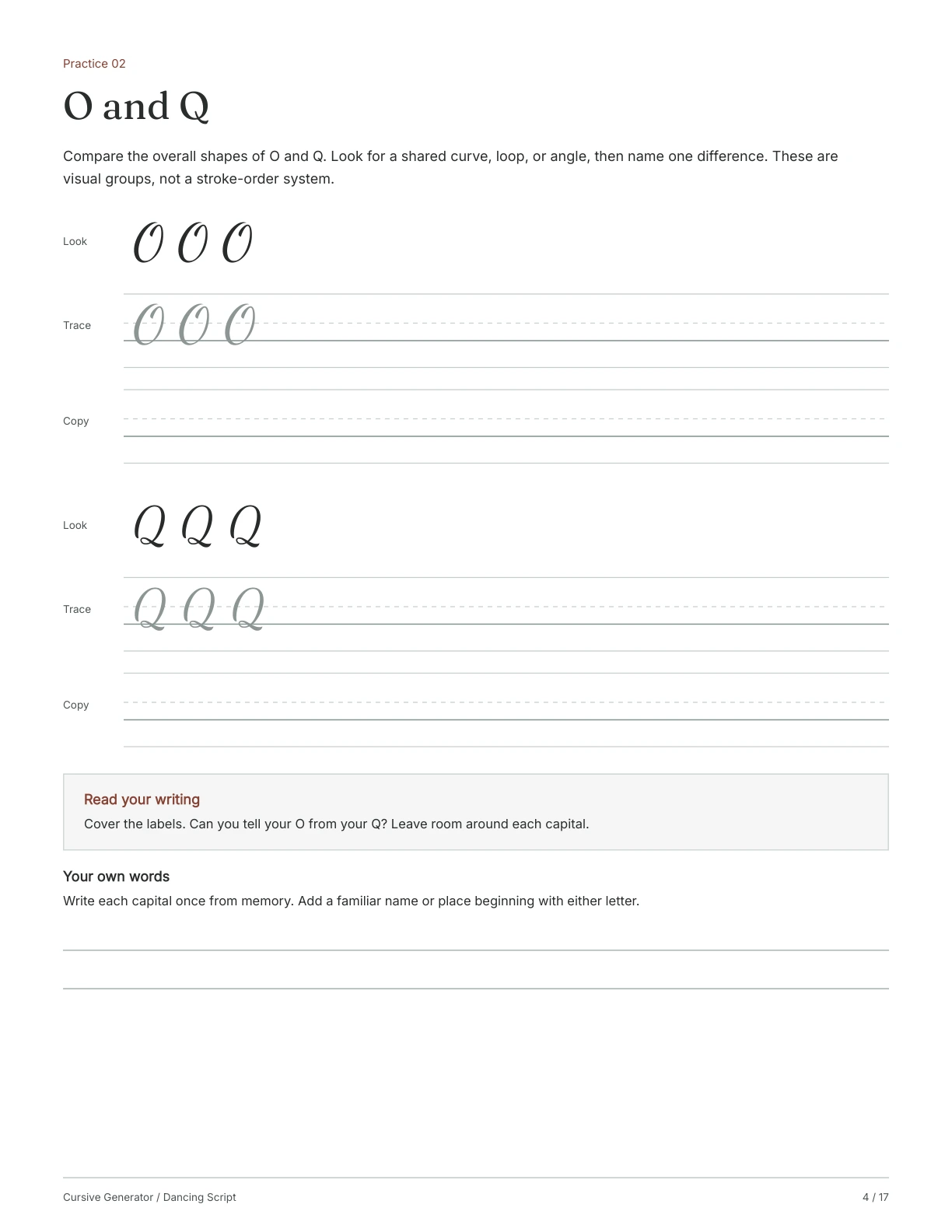 Page 4: O and Q