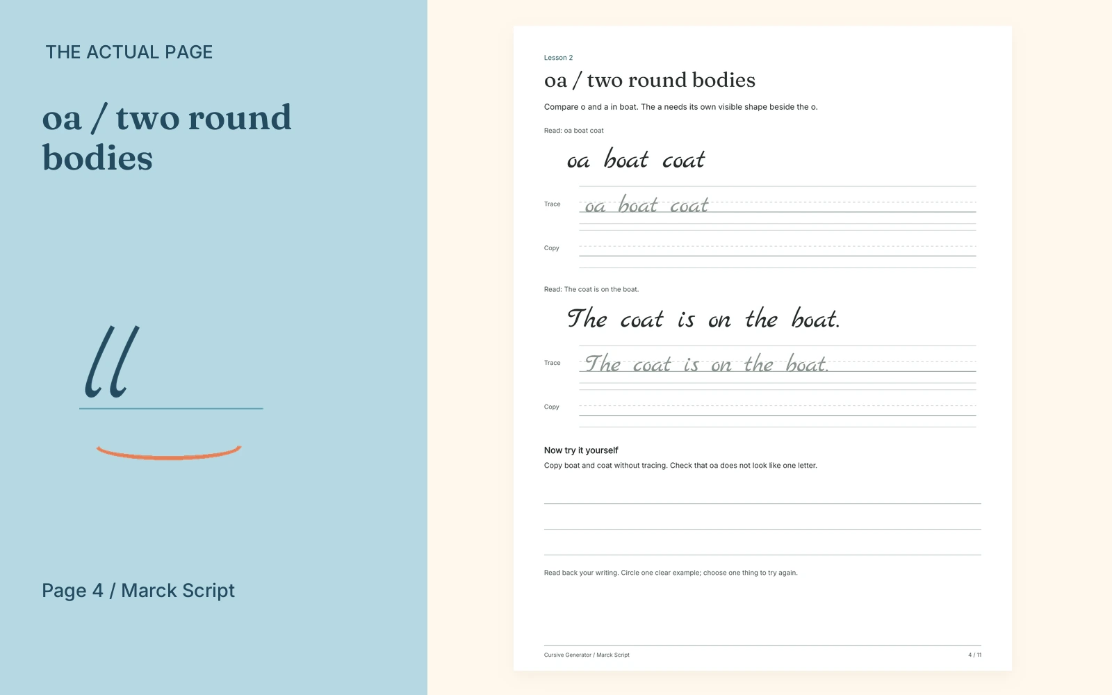 Complete actual page 4: oa / two round bodies