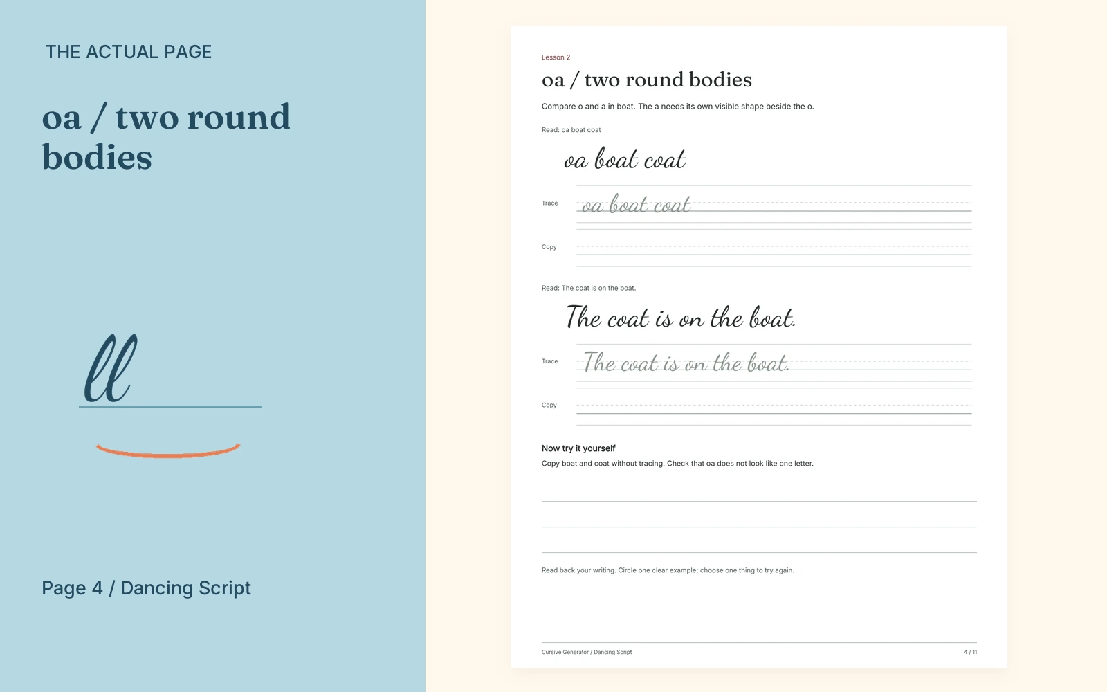 Complete actual page 4: oa / two round bodies