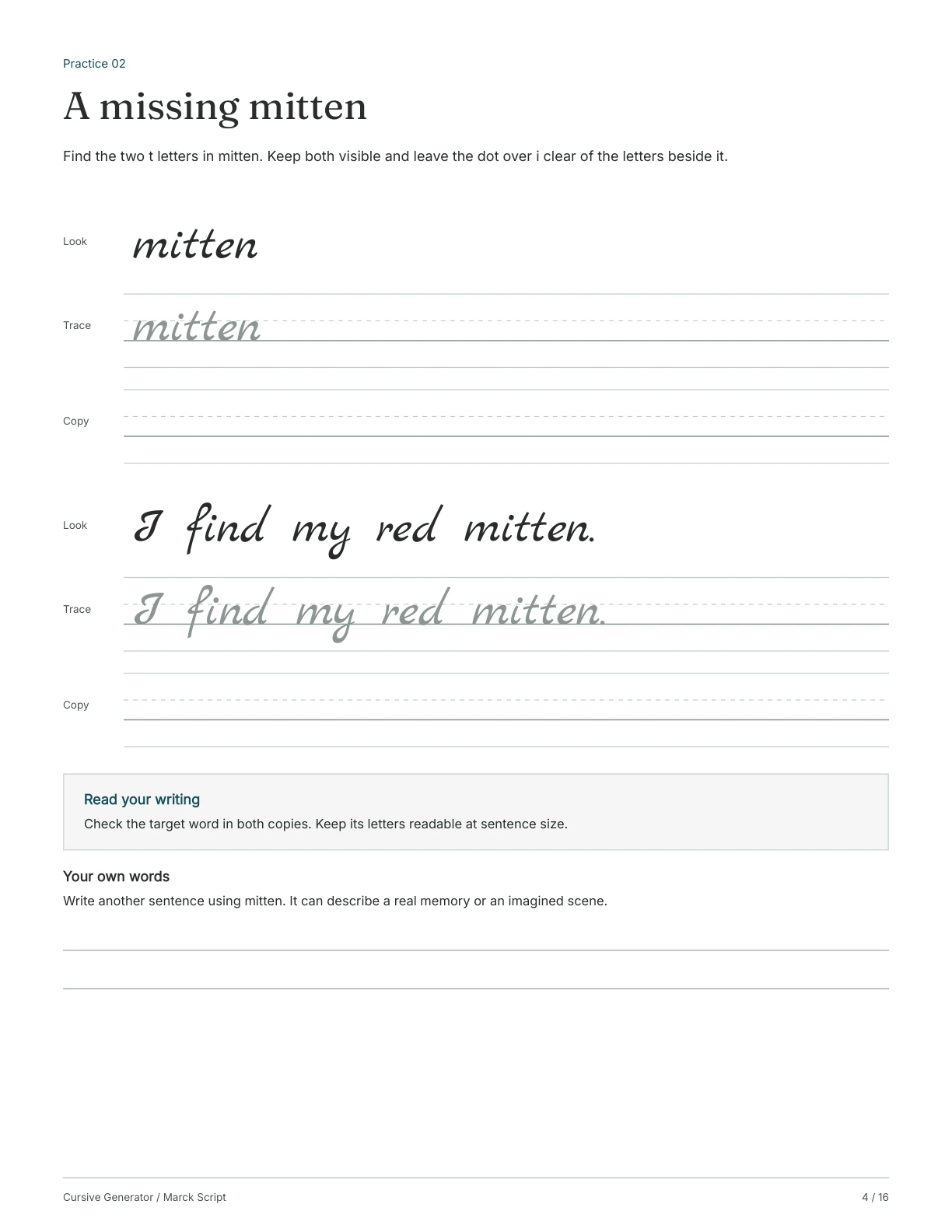 Page 4: A missing mitten