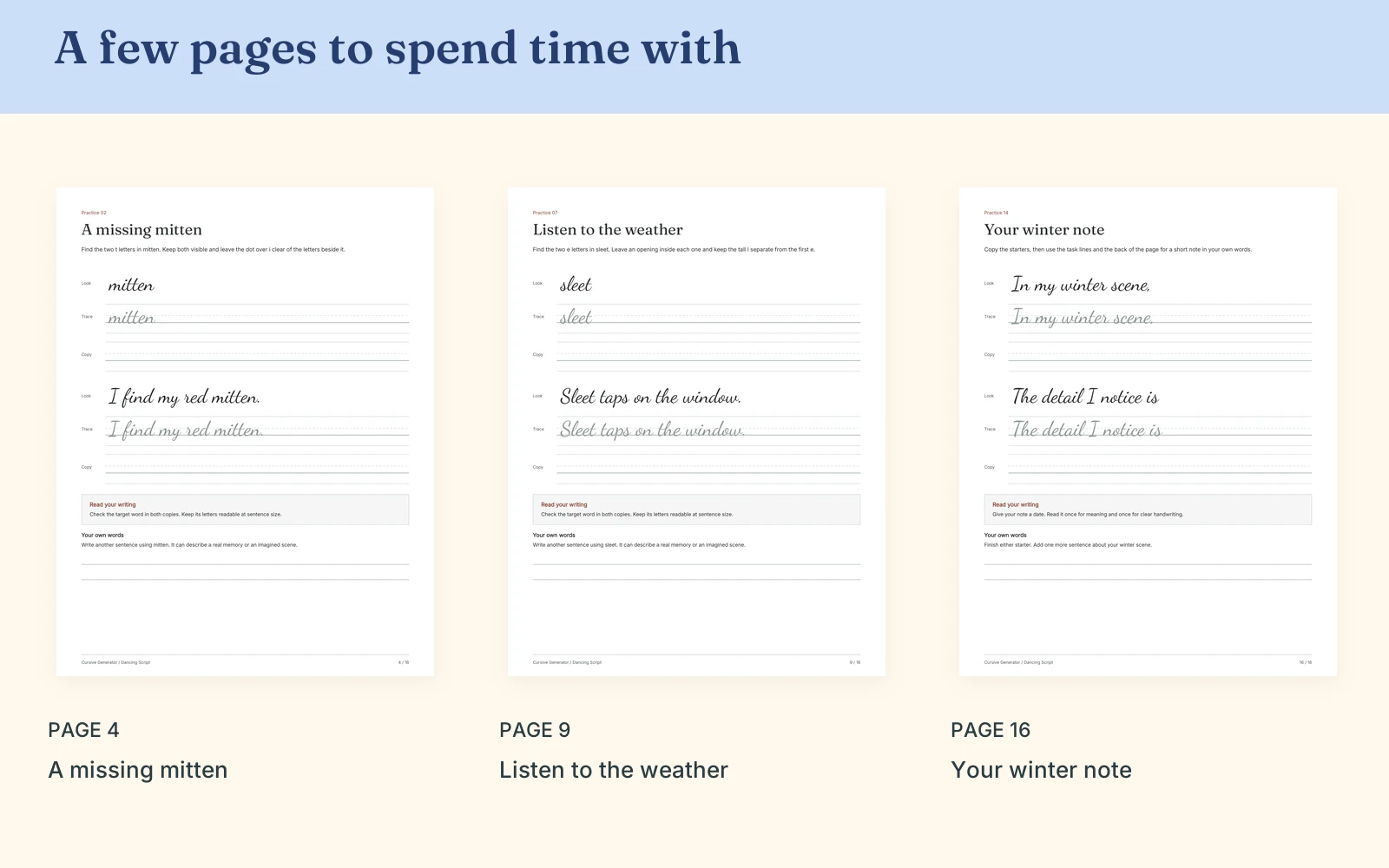 Selected actual pages, each labeled with its PDF page number