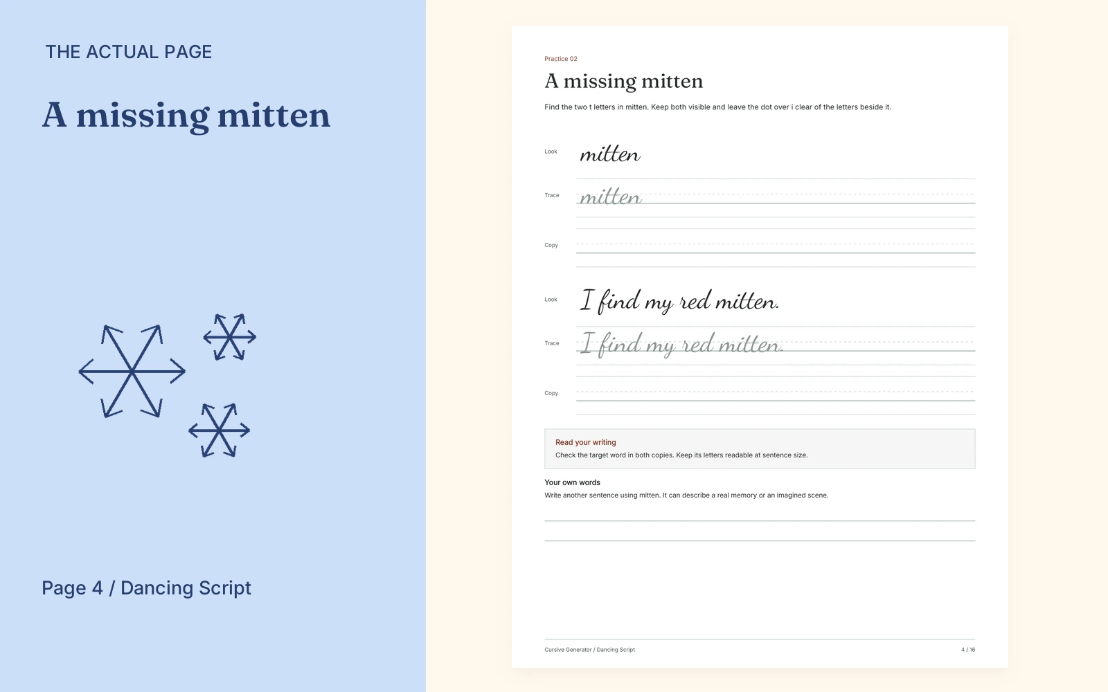 Complete actual page 4: A missing mitten