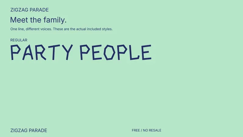 Zigzag Parade: the included free style